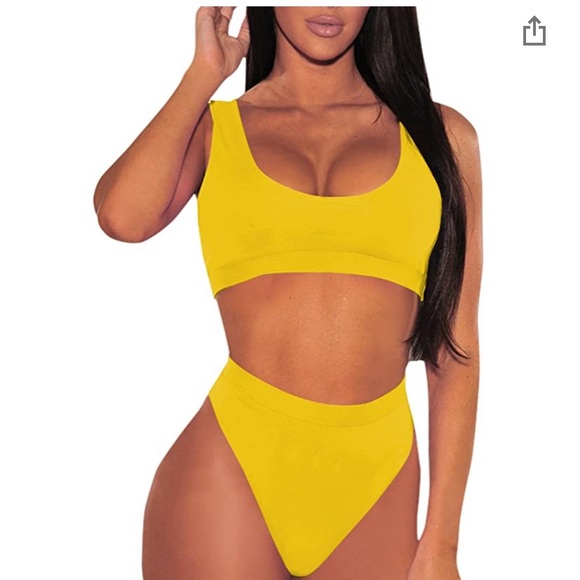 Yellow 2 Piece Bathing Suit